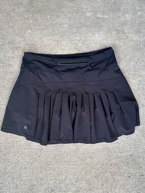 lululemon athletica Black Pleated Skater Skirt with Zip Pocket